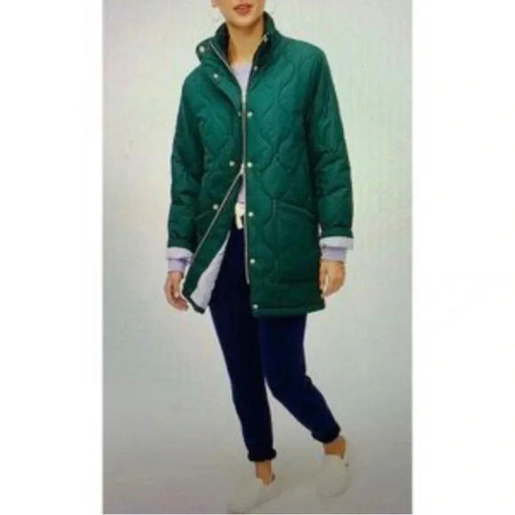 J. Crew Women’s Quilted lightweight puffer Jacket Olive Green Size Small - Picture 9 of 9